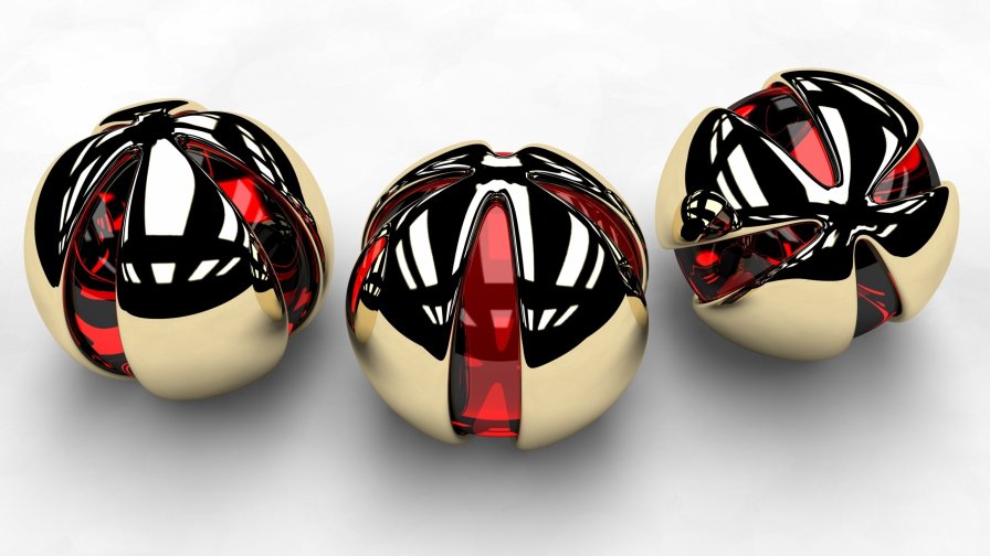 3D Golden Steel Balls