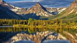 Amazing Beautiful Lake in Mountains Valley and Forest