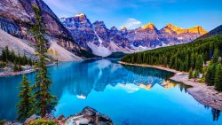 Amazing Beautiful Mountains and Big Pure Blue Lake