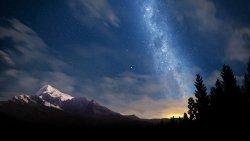 Amazing Beautiful Night Sky Stars Forest and Mountains