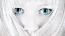 Amazing Blue Eyes and White Hair