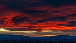 Amazing Mystical Red Sunset and Wasteland