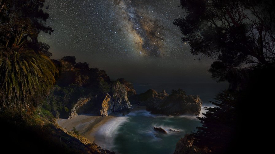 Amazing Night Sky and Beach