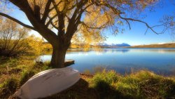 Autumn Lake and Mountains