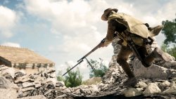 Battlefield 1 Running Soldier on the Ruins with Weapon