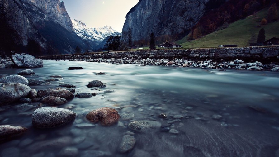 Beautiful Amazing River in Mountain Valley