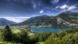 Beautiful Big Lake Walensee Switzerland