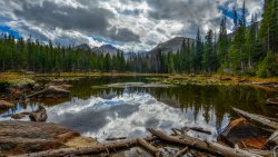 Beautiful Big Lake and Mountain Valley and Forest