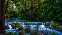 Beautiful Big Waterfall in Old Forest