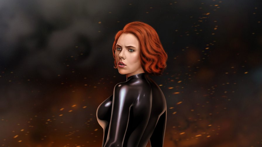 Beautiful Black Widow Artwork Scarlett Johansson