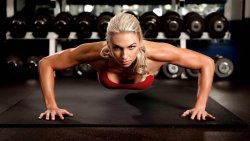 Beautiful Blonde Sports Girls Push Ups