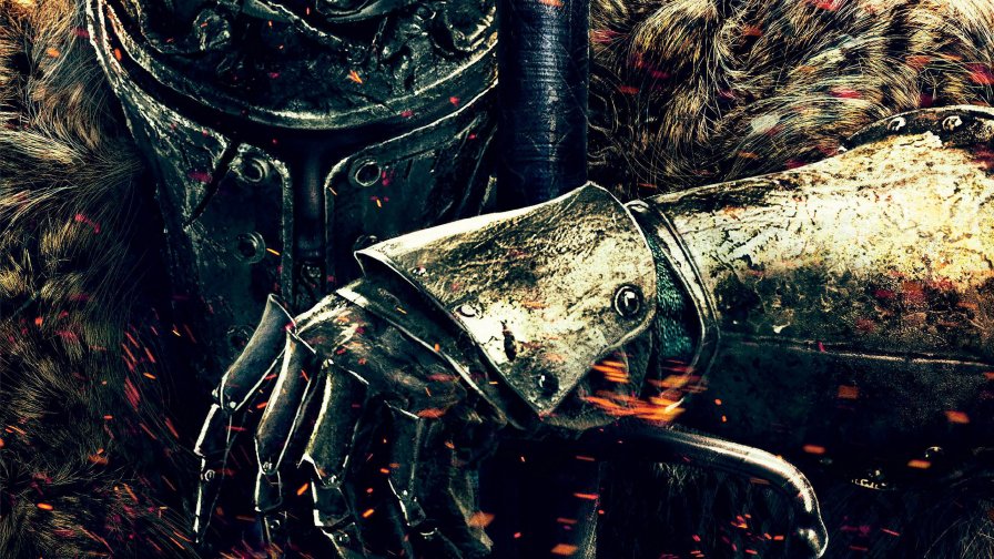 Beautiful Dark Warrior in Metal Armor