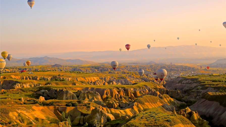 Beautiful Festival in Cappadocia Turkey and Air Balloons