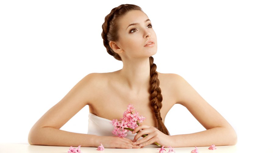 Beautiful Girl with Flowers
