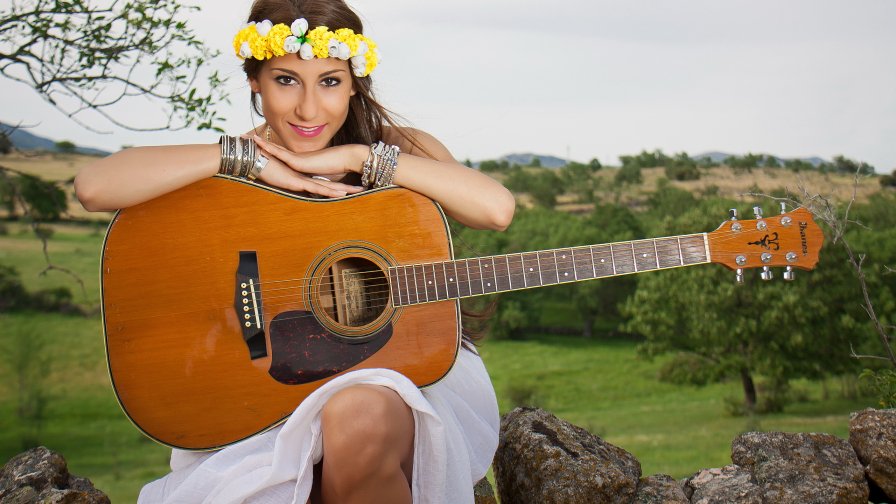 Beautiful Girl with Guitar