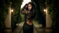 Beautiful Latina Sexy Girl in Black Dress