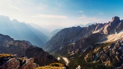 Beautiful Mountain Valley and Sunrays