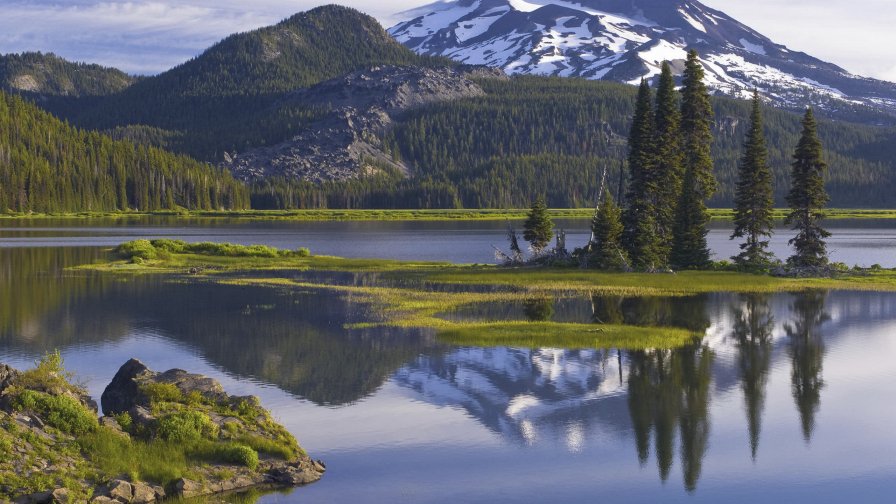 Beautiful Old River in Green Forest and Mountain Valley