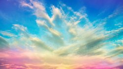 Beautiful Pink and Blue Sky with Clouds