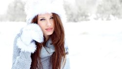 Beautiful Sexy Snow Girl with Big Lips and Red Hair