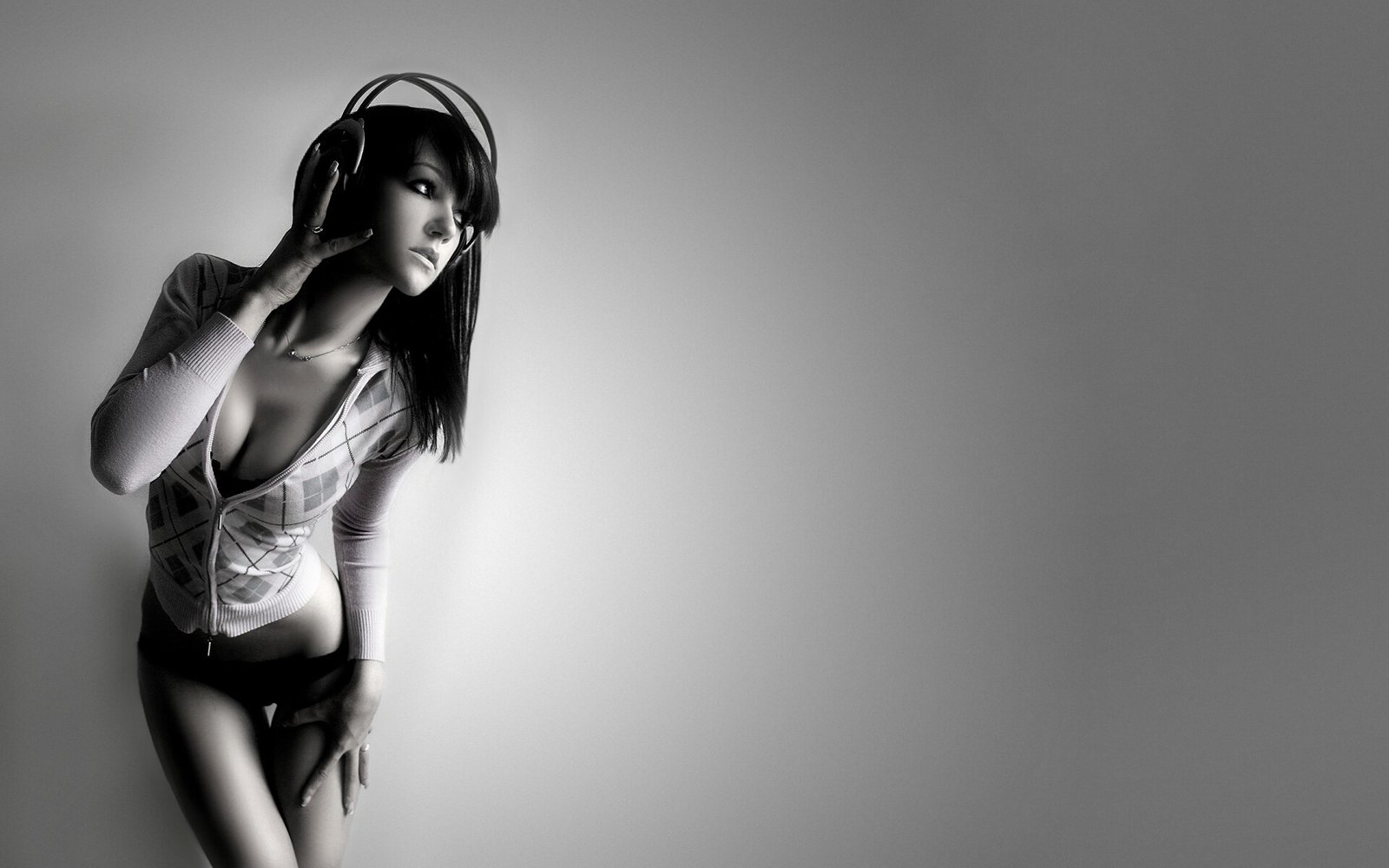 Beautiful Sexy Teen Girl Listen The Music