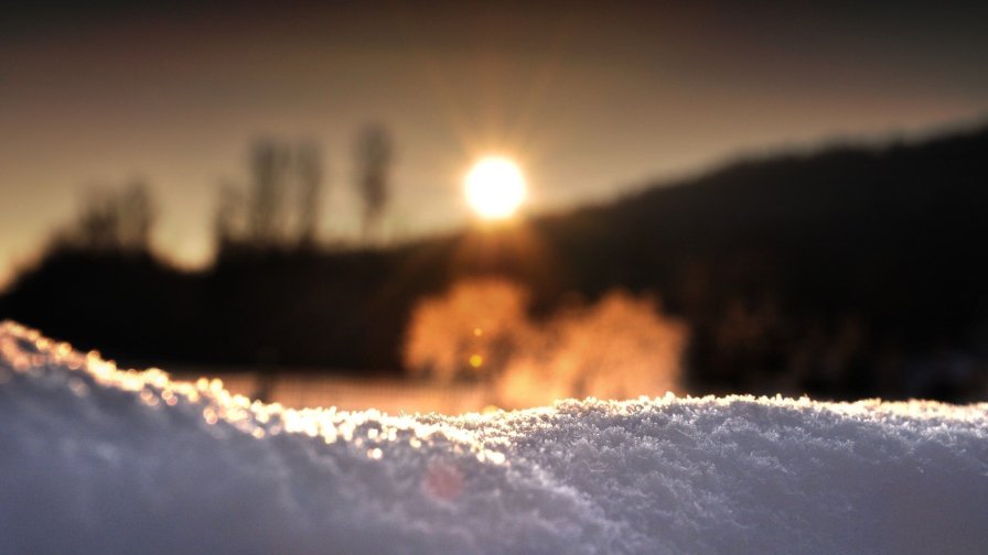 Beautiful Snow on Ground and Sunlight