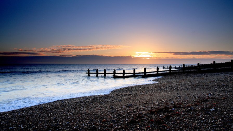 Beautiful Sunset Beach and Rocks