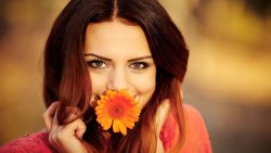 Beautiful Teen Girl with Flower