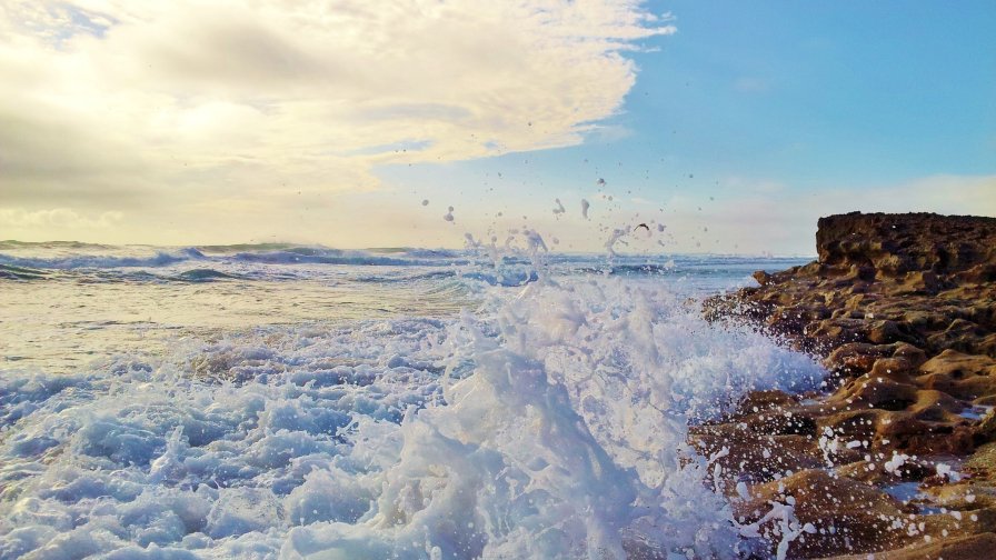 Beautiful Waves on Sea and Drops