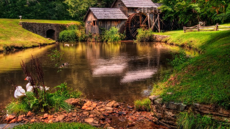 Big Old Single Mill on the River