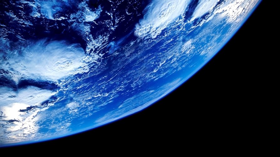 Blue Earth from Space Planet