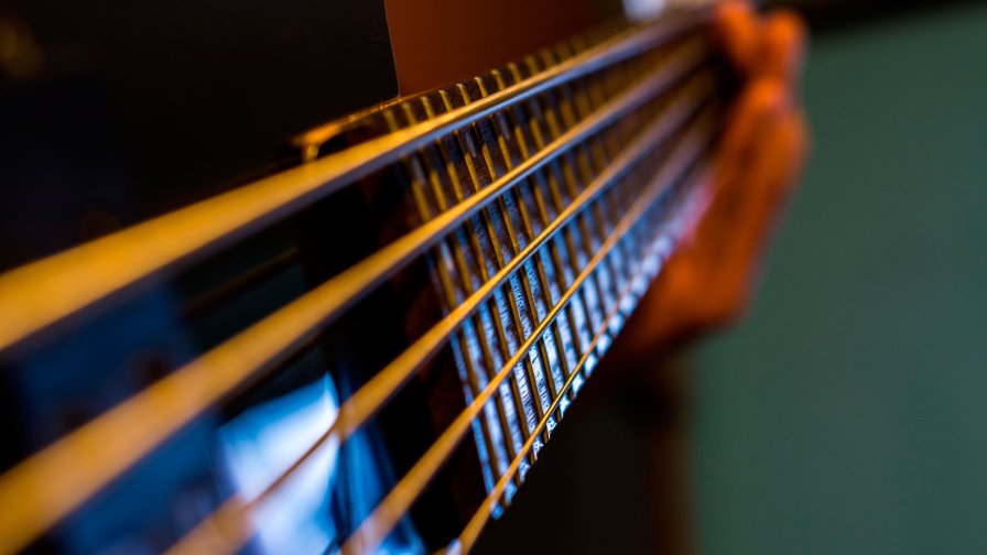 Classical Bass Guitar Close Up