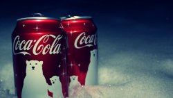 Coca Cola with White Polar Bears on Christmas Holiday