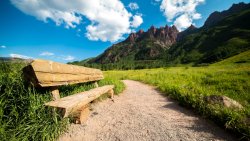 Colorado Green Grass on the Field and Mountains