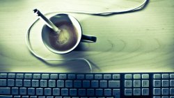 Cup of Coffee and Keyboard