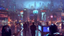 Cyberpunk Big City of Future