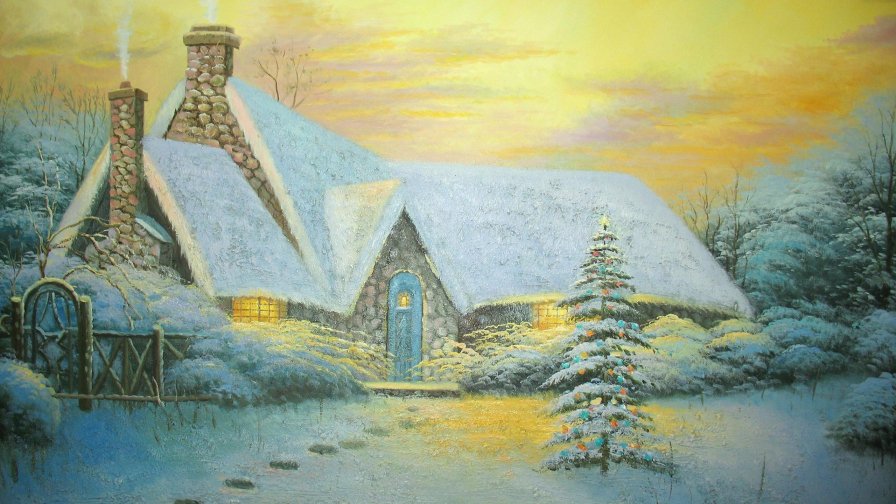 Fine Art Winter in Village
