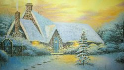 Fine Art Winter in Village