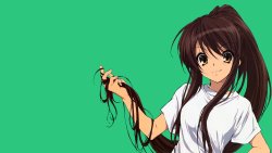 Funny Teen Anime Girl with Beautiful Hair