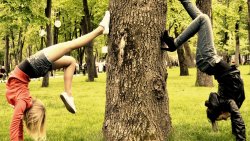 Funny Teen Girls in the Garden