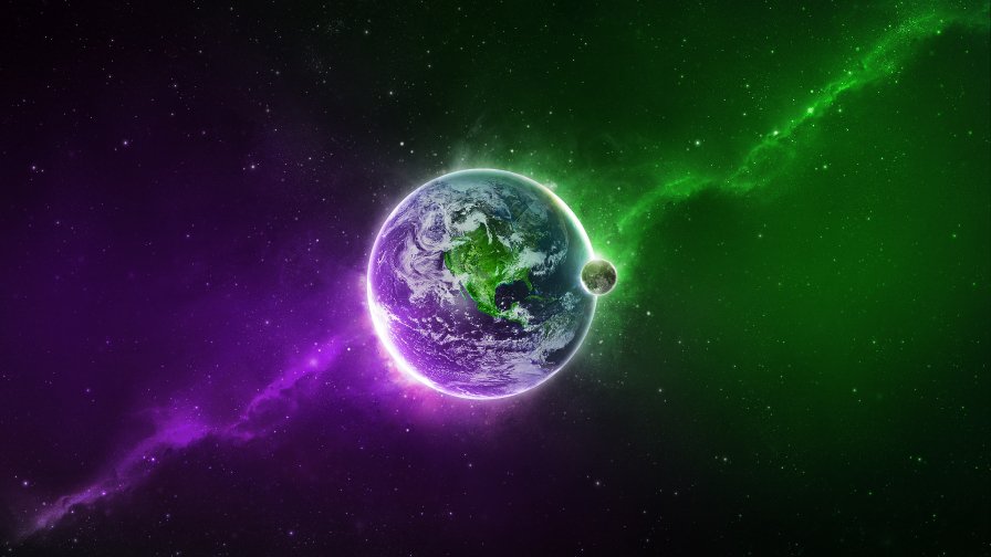 Galaxy Light Purple and Green