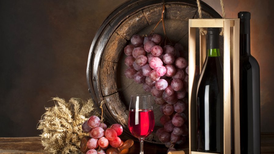 Glass of Wine and Grapes