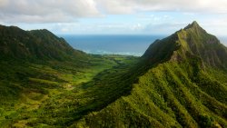 Green Mountains and Sea