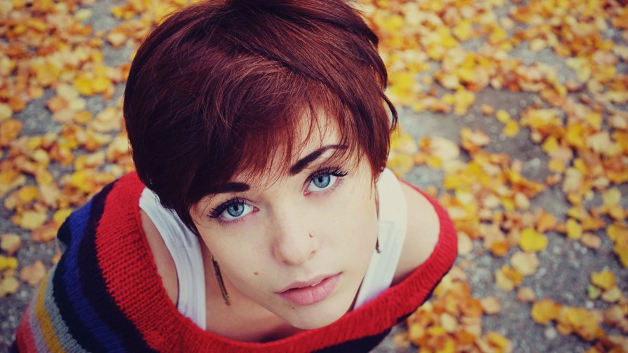 Lana Branishti Pretty Young Girl with Beautiful Blue Eyes and Red Hair