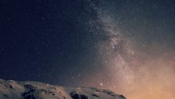 Milky Way and Snowed Mountains