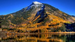 Mountain Bid Lake and Autumn Forest