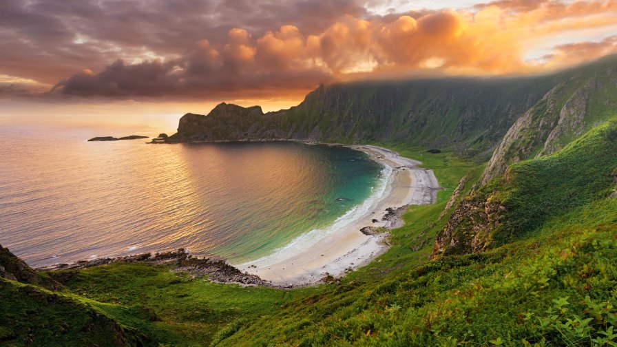 Mountains Sea Coast and Fog