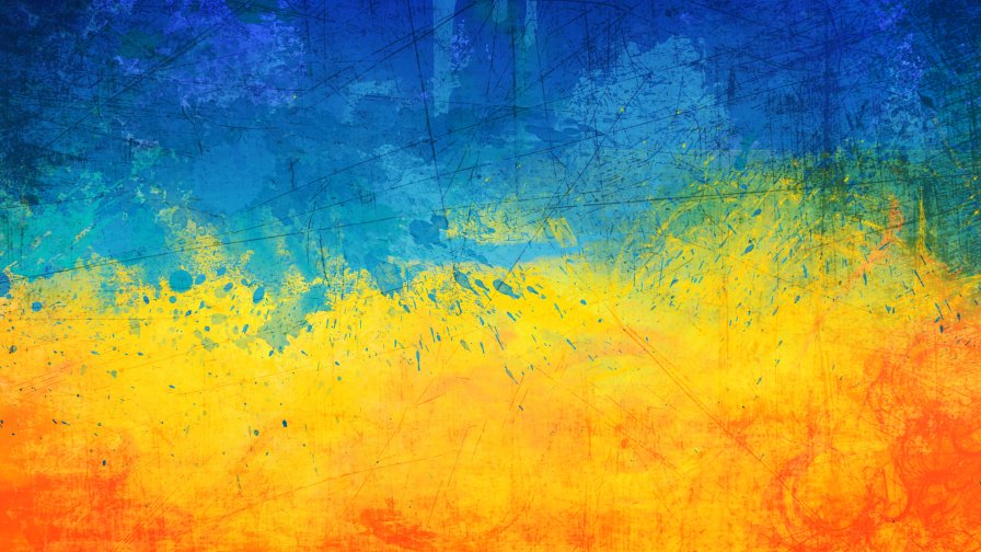 Painted Abstract Flag of Ukraine