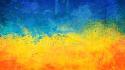 Painted Abstract Flag of Ukraine