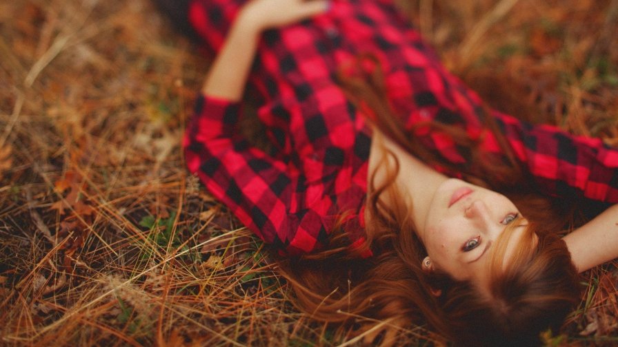 Pretty Girl in Red Shirt